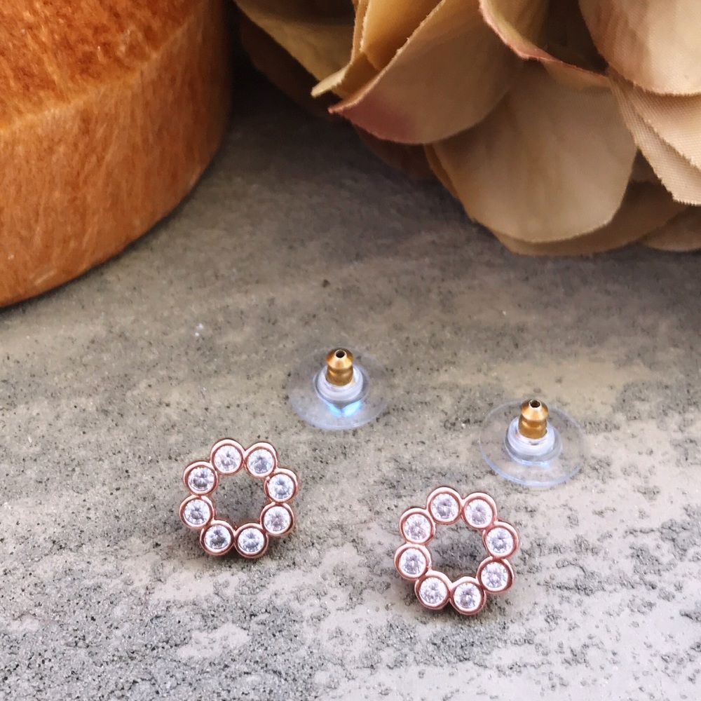 Kate Spade Rose Gold Full Circle Crystal Earrings - Picture 5 of 6